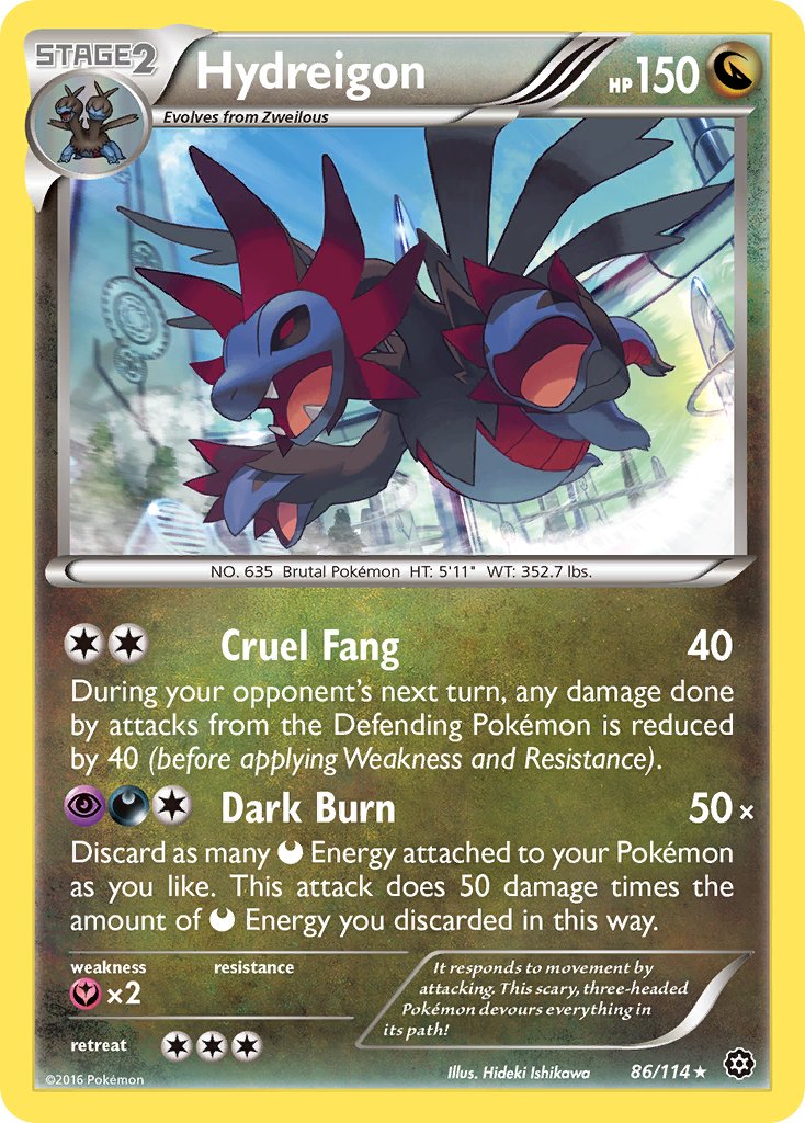 Hydreigon - Steam Siege (Holo Rare) [STS-86] English / Played / Reverse-Holo Normal