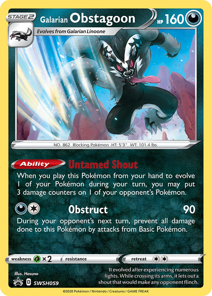 Galarian Obstagoon - SWSH Black Star Promos (Promo) [SWSH-059] English / Near Mint / Normal