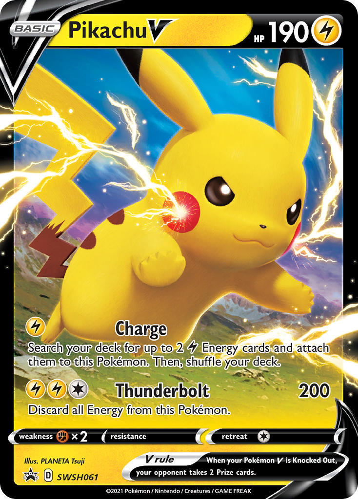 Pikachu V⁣ - SWSH Black Star Promos⁣ (Promo)⁣ [061] English / Excellent / Normal