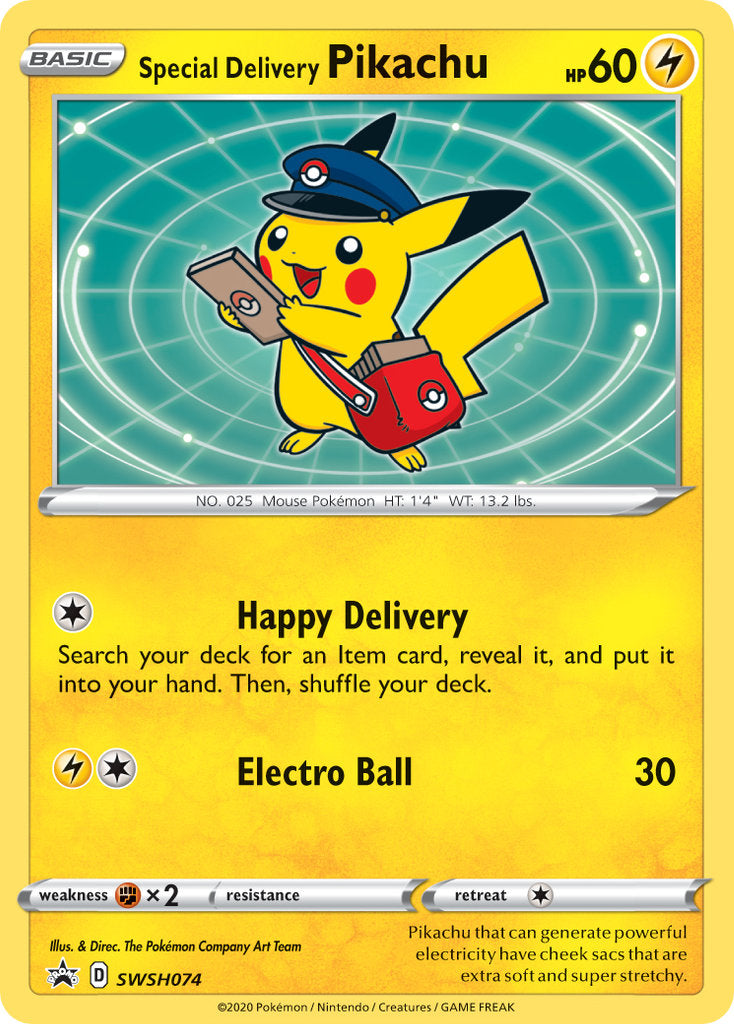 Special Delivery Pikachu - SWSH Black Star Promos (Promo) [SWSH-074] English / Near Mint / Normal