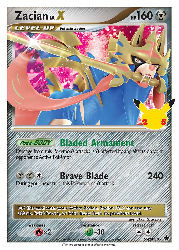 Zacian LV.X⁣ - SWSH Black Star Promos⁣ (Promo)⁣ [135] English / Good / Normal