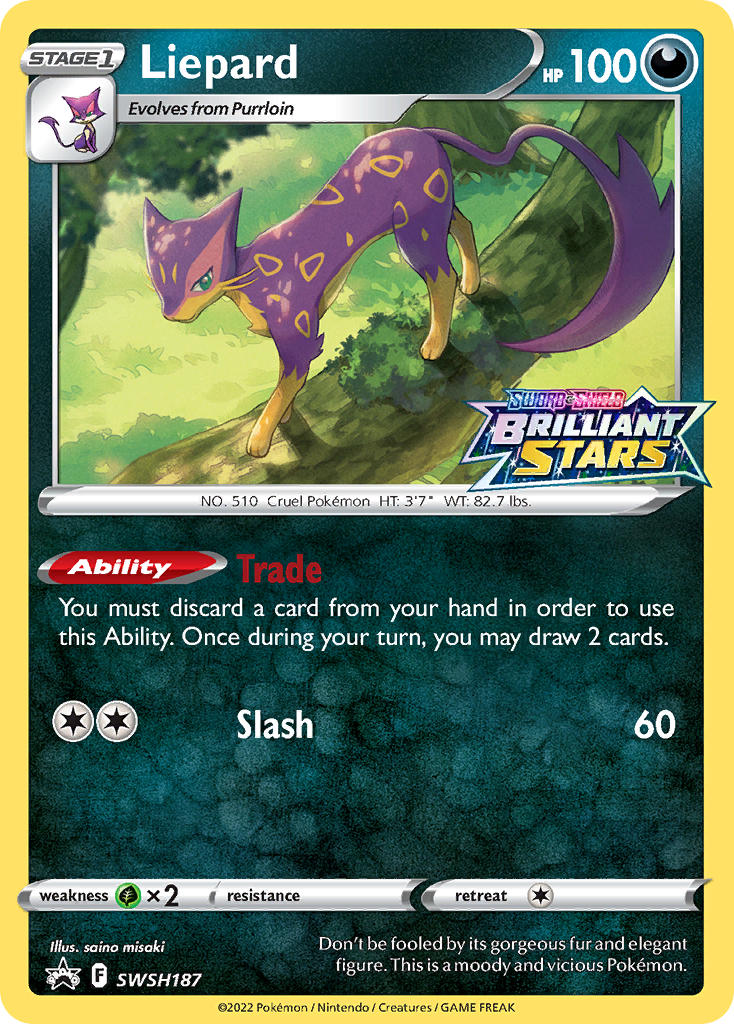 Liepard⁣ - SWSH Black Star Promos⁣ (Promo)⁣ [187] English / Near Mint / Normal