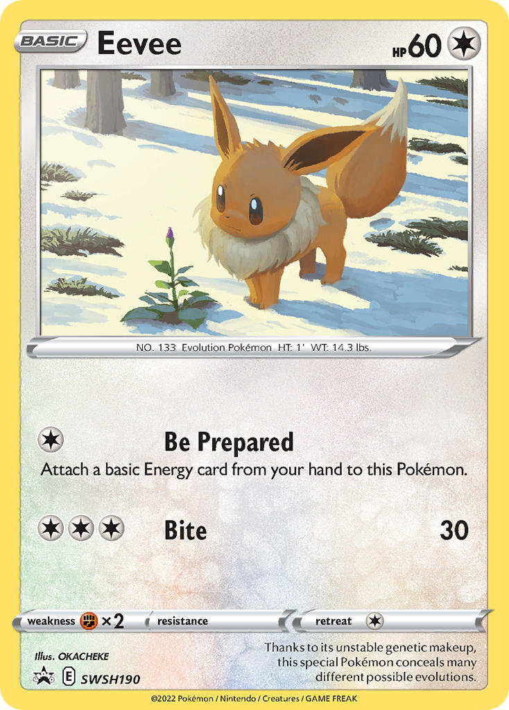 Eevee⁣ - SWSH Black Star Promos⁣ (Promo)⁣ [190] English / Played / Normal