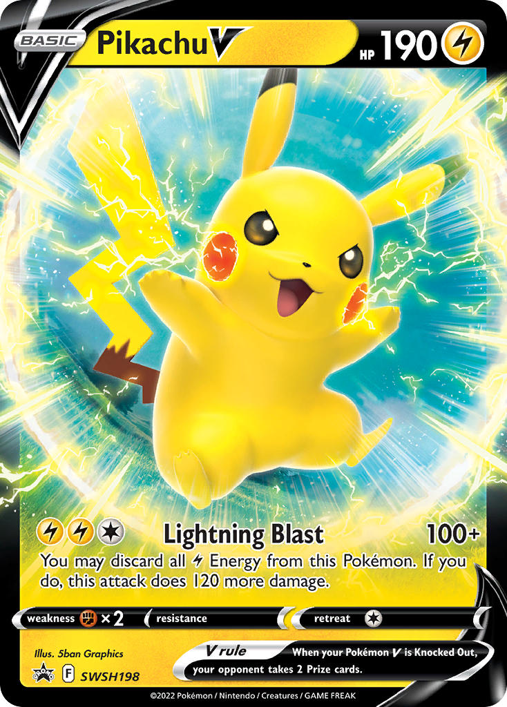 Pikachu V⁣ - SWSH Black Star Promos⁣ (Promo)⁣ [198] English / Excellent / Normal