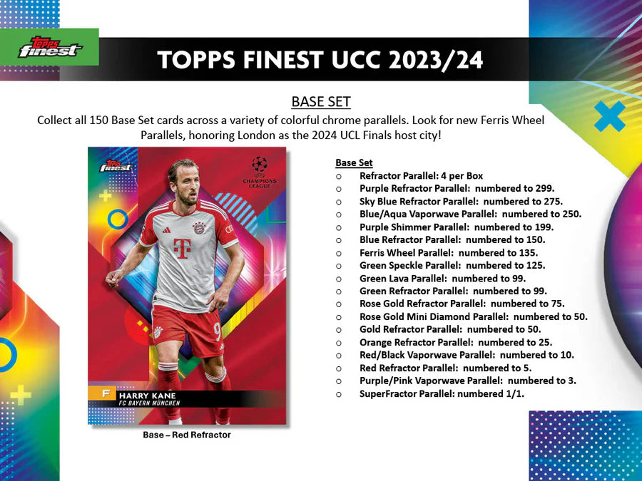 Topps Fodboldkort Finest UEFA Champions League 2023/24 Hobby Box Kortspil