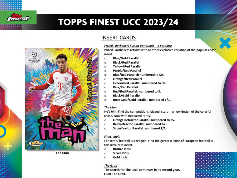 Topps Fodboldkort Finest UEFA Champions League 2023/24 Hobby Box Kortspil