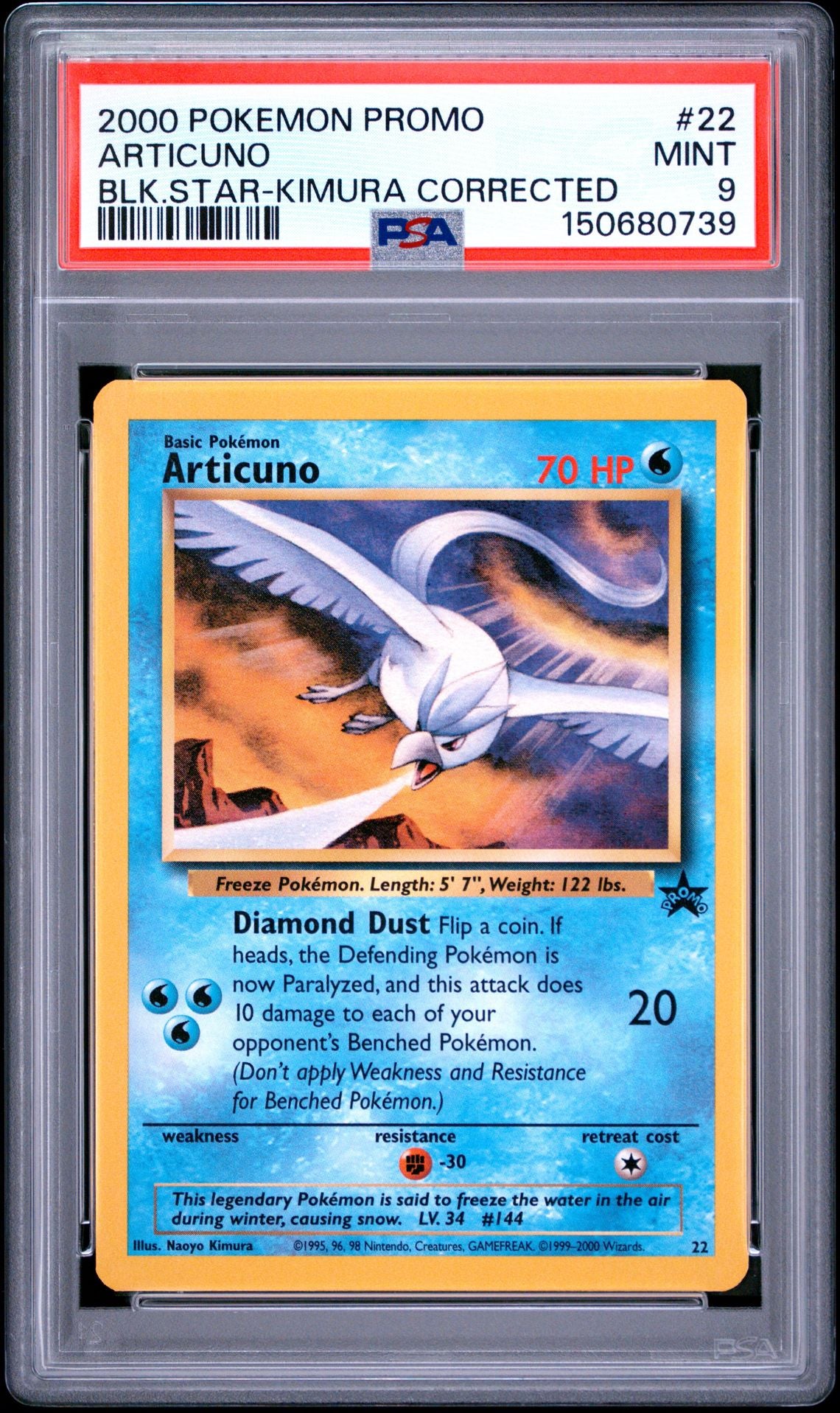 Articuno #22 Wizards Black Star Promos PSA 9 - forside