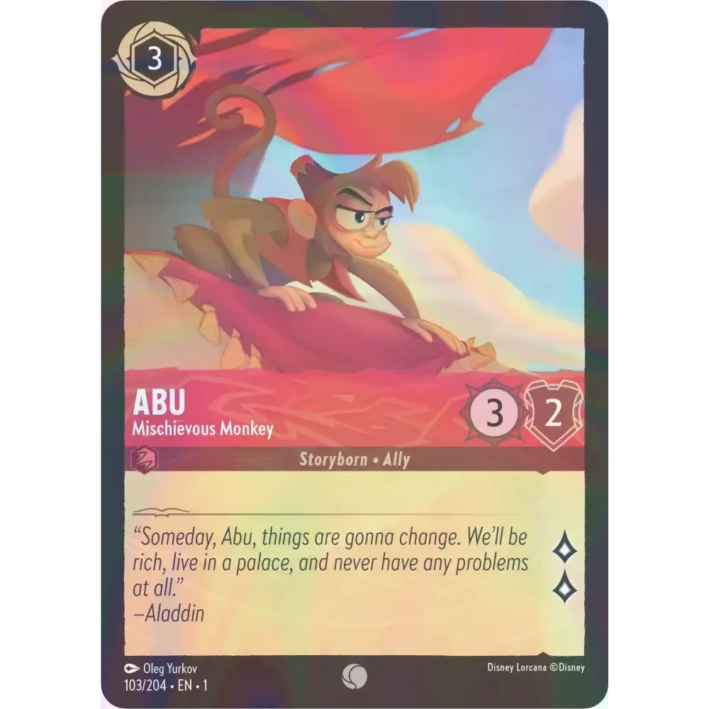 Abu - Mischievous Monkey - Foil (Common) - 103/204 - Disney