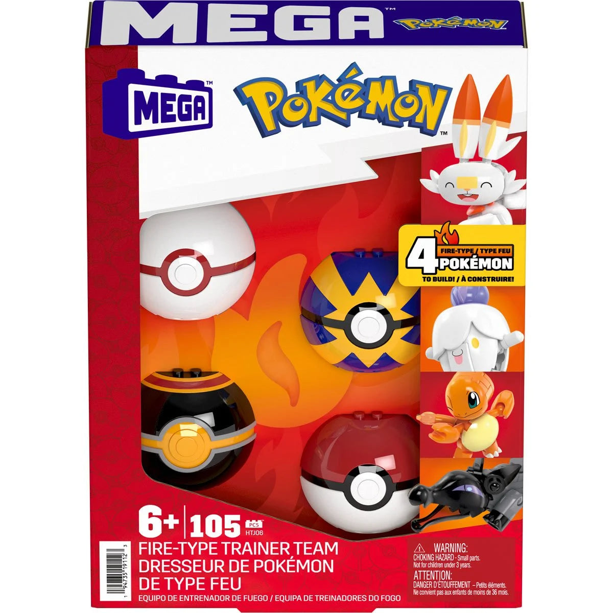 Mega Construx: Pokémon - Fire-Type Trainer Team - Construction Set