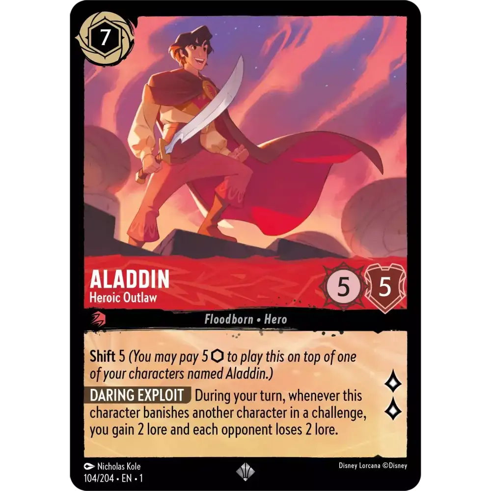 Aladdin - Heroic Outlaw (Super Rare) - 104/204 - Disney