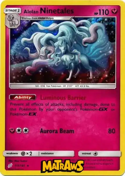 Alolan Ninetales - Holo - 111/181 Enkeltkort Team Up 