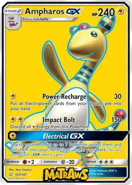 Ampharos GX - Full Art - 163/181 Enkeltkort Team Up 