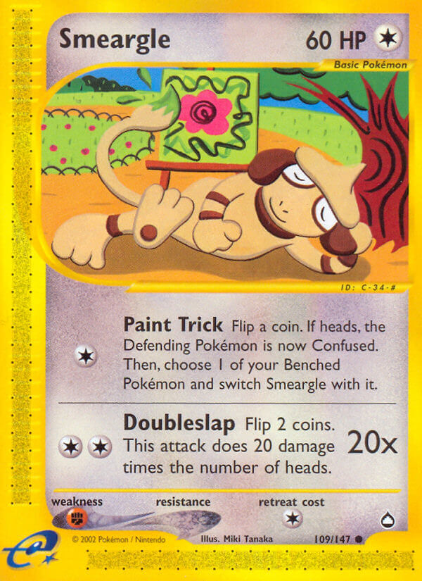 Smeargle⁣ - Aquapolis⁣ (Common)⁣ [109] English / Near Mint / Normal