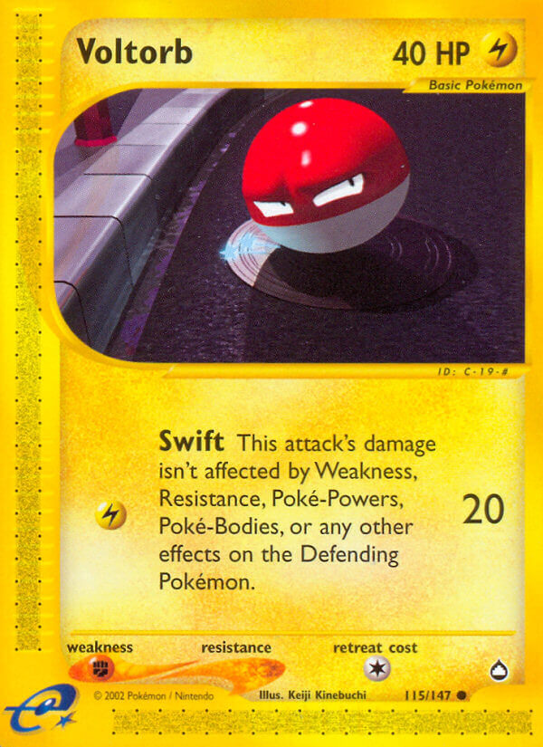 Voltorb⁣ - Aquapolis⁣ (Common)⁣ [115] English / Excellent / Reverse-Holo Normal