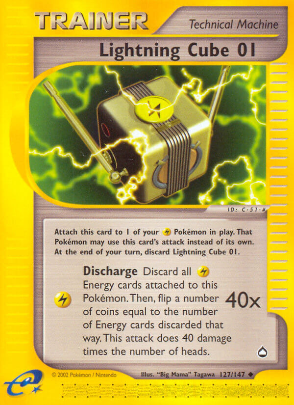 Lightning Cube 01⁣ - Aquapolis⁣ (Uncommon)⁣ [127] English / Light Played / Reverse-Holo Normal