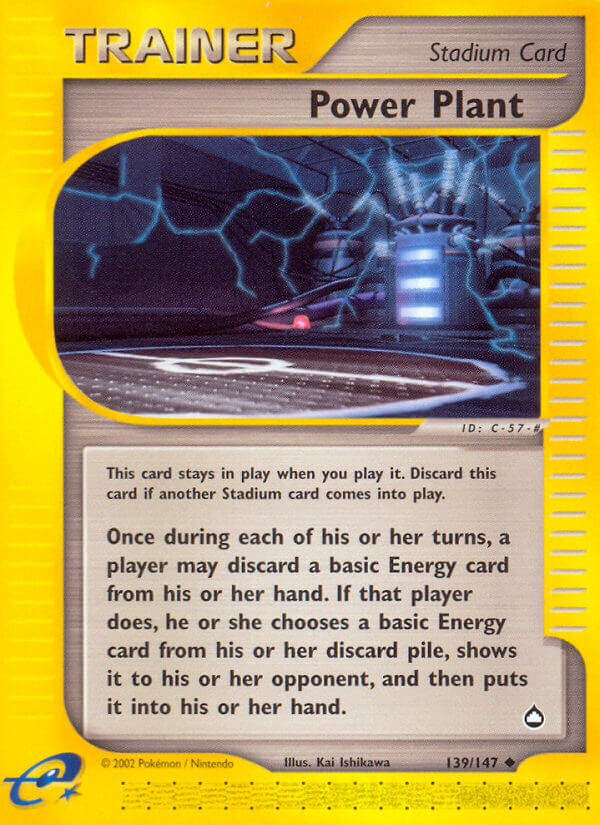 Power Plant⁣ - Aquapolis⁣ (Uncommon)⁣ [139] English / Light Played / Reverse-Holo Normal