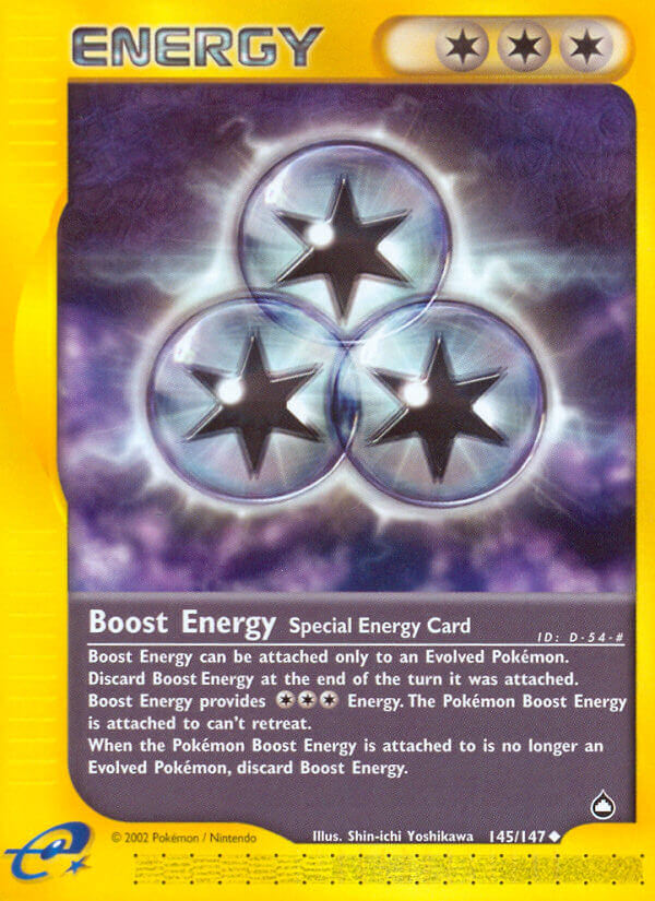 Boost Energy⁣ - Aquapolis⁣ (Uncommon)⁣ [145] English / Good / Reverse-Holo Normal