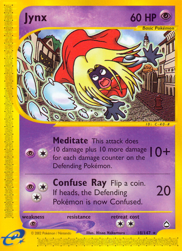Jynx⁣ - Aquapolis⁣ (Rare)⁣ [18] English / Good / Reverse-Holo Normal