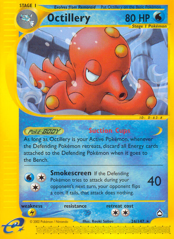 Octillery⁣ - Aquapolis⁣ (Rare)⁣ [26] English / Near Mint / Normal