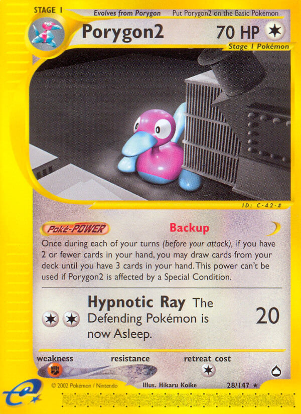 Porygon2⁣ - Aquapolis⁣ (Rare)⁣ [28] English / Played / Normal