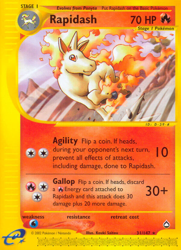 Rapidash⁣ - Aquapolis⁣ (Rare)⁣ [31] English / Played / Reverse-Holo Normal