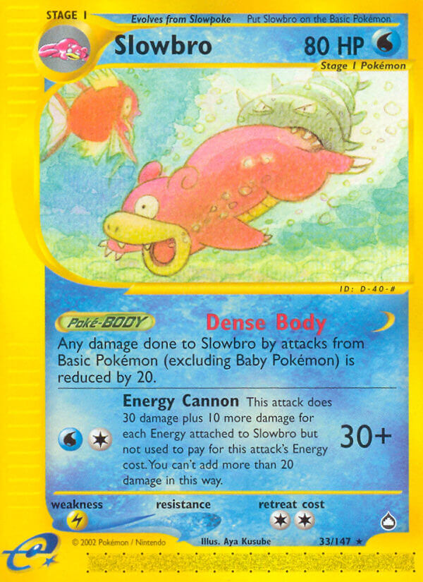 Slowbro⁣ - Aquapolis⁣ (Rare)⁣ [33] English / Good / Reverse-Holo Normal