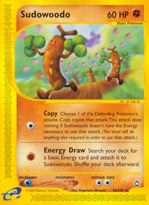 Sudowoodo⁣ - Aquapolis⁣ (Rare)⁣ [36] English / Played / Normal