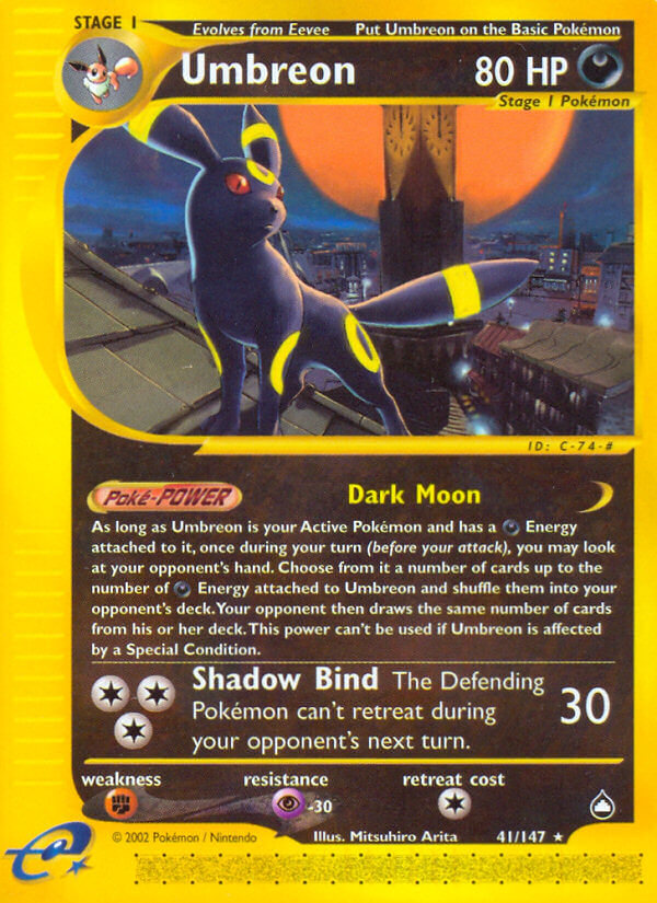 Umbreon⁣ - Aquapolis⁣ (Rare)⁣ [41] English / Played / Normal