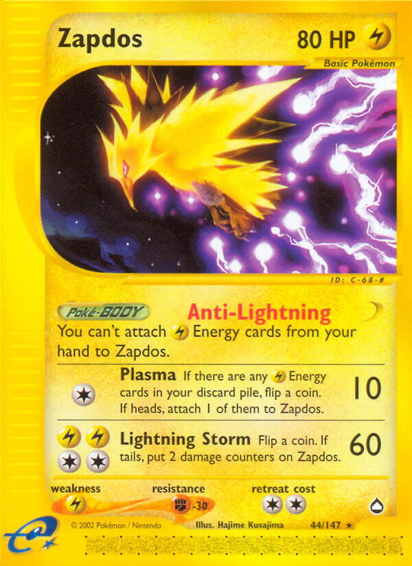 Zapdos⁣ - Aquapolis⁣ (Rare)⁣ [44] English / Played / Normal