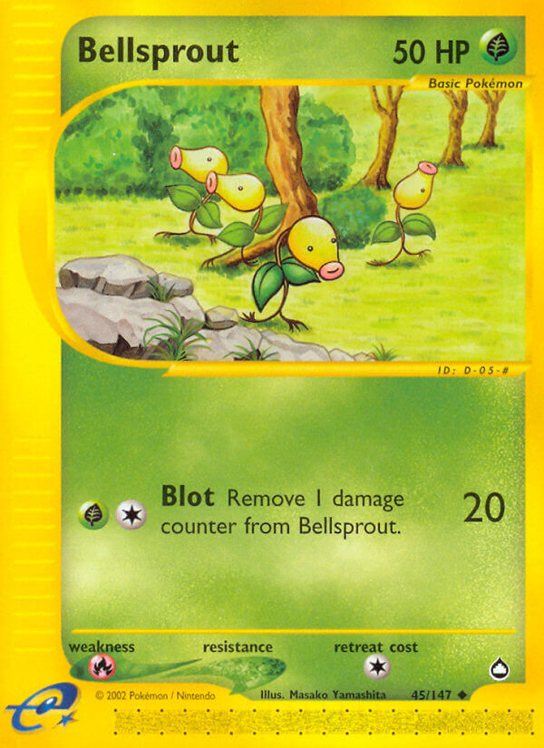 Bellsprout⁣ - Aquapolis⁣ (Uncommon)⁣ [45] English / Excellent / Reverse-Holo Normal