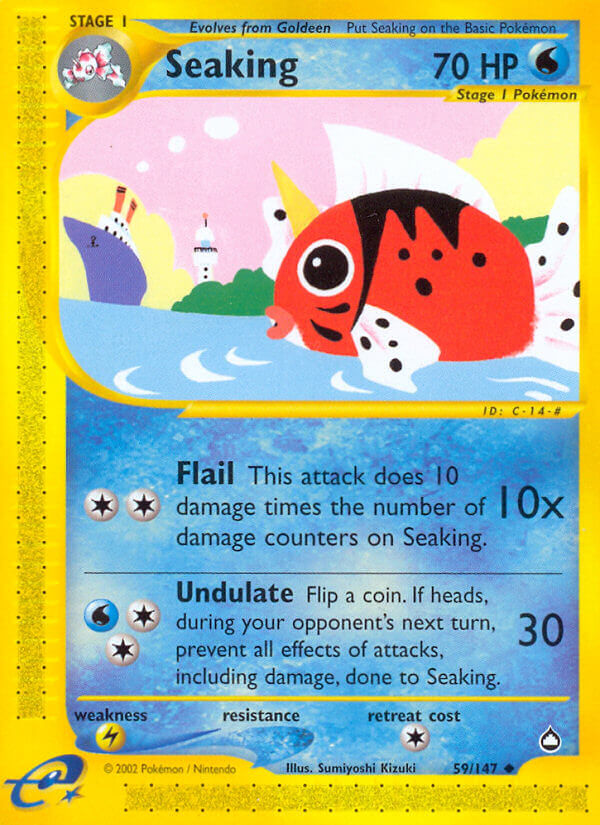 Seaking⁣ - Aquapolis⁣ (Uncommon)⁣ [59] English / Light Played / Reverse-Holo Normal