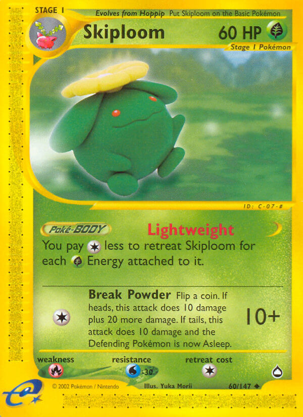 Skiploom⁣ - Aquapolis⁣ (Uncommon)⁣ [60] English / Played / Reverse-Holo Normal
