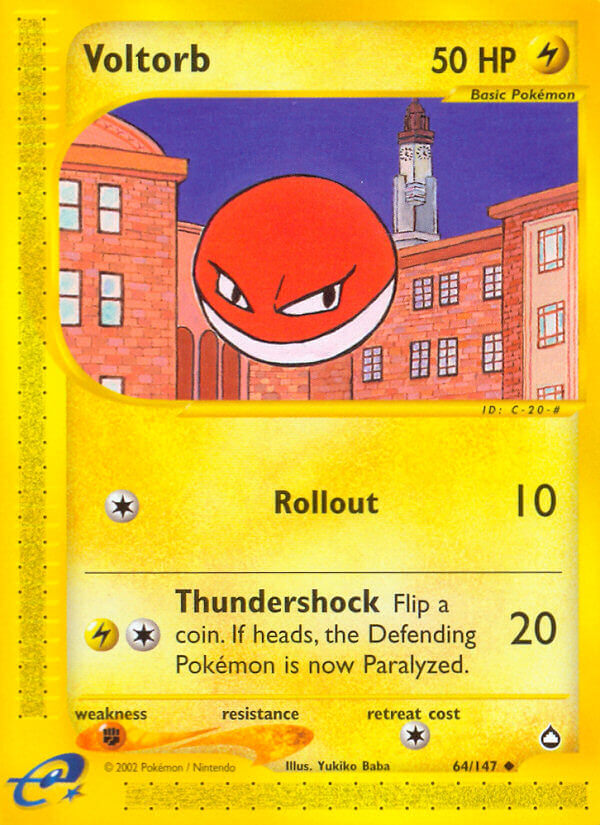 Voltorb⁣ - Aquapolis⁣ (Uncommon)⁣ [64] English / Played / Reverse-Holo Normal