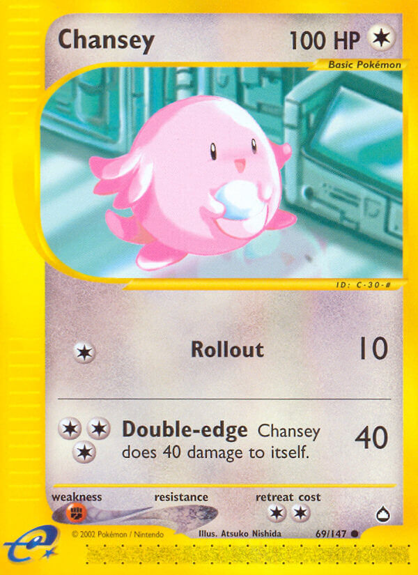 Chansey⁣ - Aquapolis⁣ (Common)⁣ [69] English / Excellent / Normal