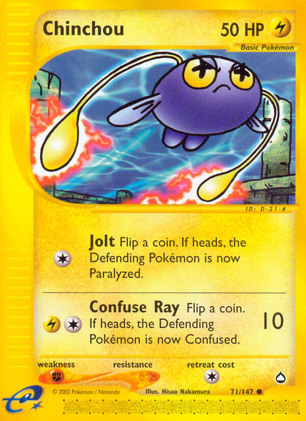 Chinchou⁣ - Aquapolis⁣ (Common)⁣ [71] English / Played / Normal