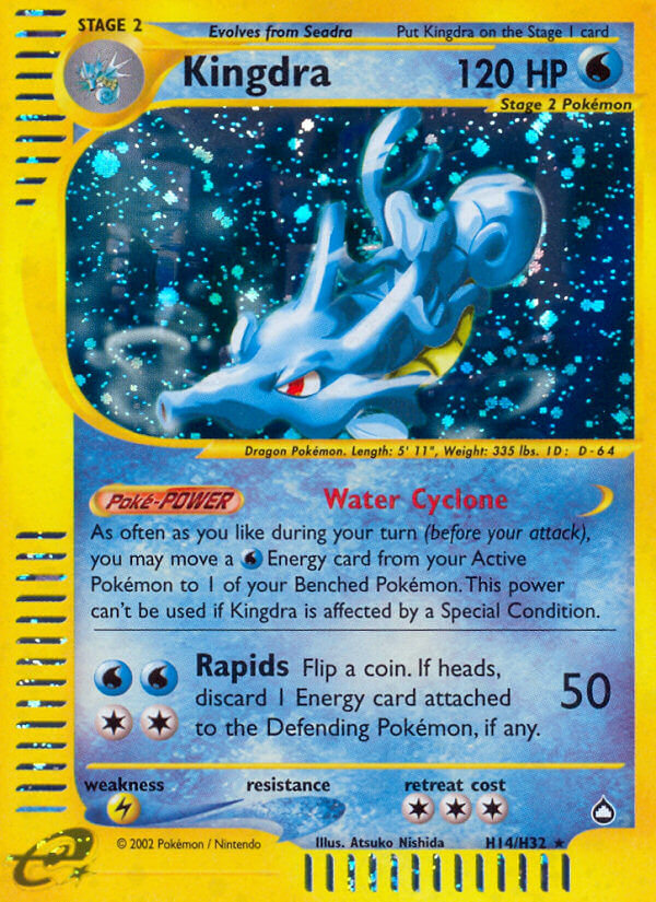Kingdra⁣ - Aquapolis⁣ (Holo Rare)⁣ [H14] English / Excellent / Normal