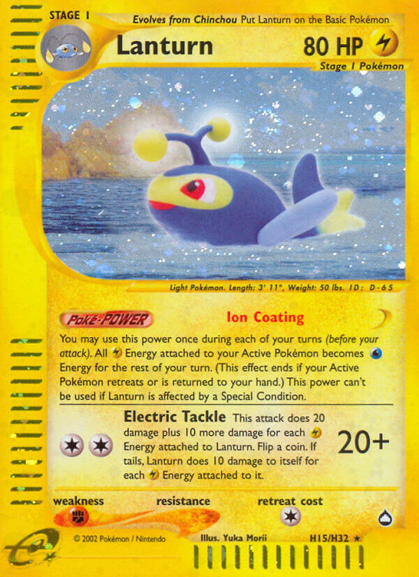 Lanturn⁣ - Aquapolis⁣ (Holo Rare)⁣ [H15] English / Played / Normal