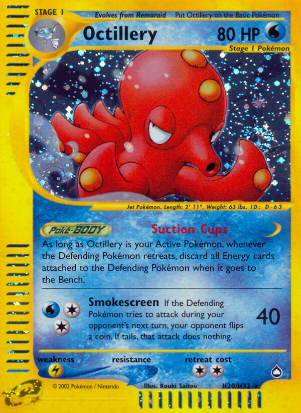 Octillery⁣ - Aquapolis⁣ (Holo Rare)⁣ [H20] English / Good / Normal