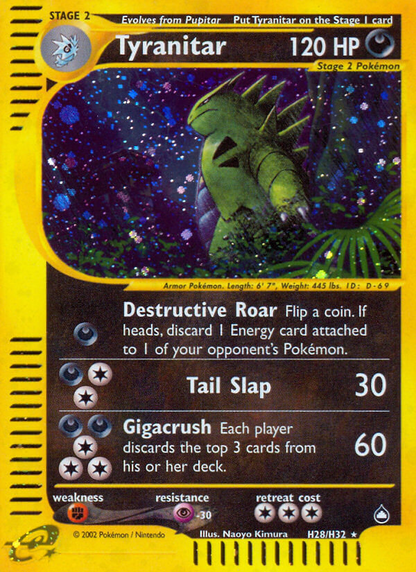 Tyranitar⁣ - Aquapolis⁣ (Holo Rare)⁣ [H28] English / Excellent / Normal