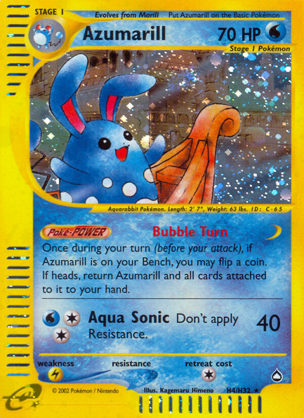 Azumarill⁣ - Aquapolis⁣ (Holo Rare)⁣ [H4] English / Near Mint / Normal