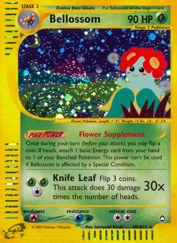 Bellossom⁣ - Aquapolis⁣ (Holo Rare)⁣ [H5] English / Light Played / Normal