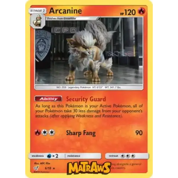 Arcanine - Holo - 6/18 Enkeltkort Detective Pikachu 