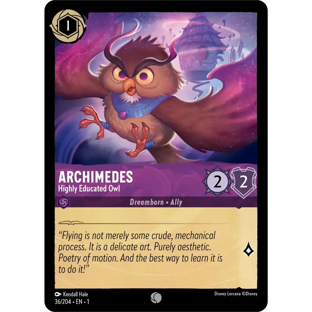 Archimedes - Highly Educated Owl (Common) - 36/204 - Disney