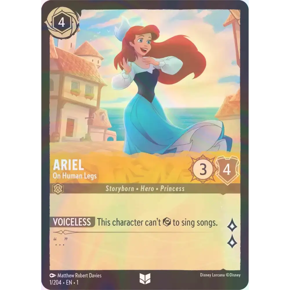 Ariel - On Human Legs - Foil (Uncommon) - 1/204 - Disney