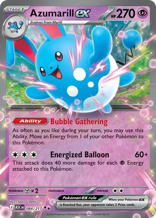 Azumarill ex - Ascended Heroes (Double Rare) [ASC-084] English / Near Mint / Normal
