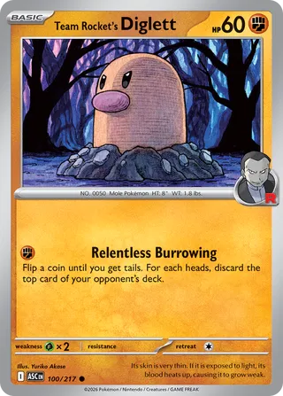 Team Rocket's Diglett - Ascended Heroes (Common) [ASC-100] English / Near Mint / Normal
