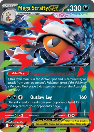 Mega Scrafty ex - Ascended Heroes (Double Rare) [ASC-135] English / Near Mint / Normal