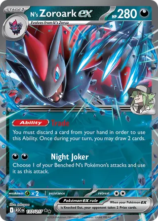 N's Zoroark ex - Ascended Heroes (Double Rare) [ASC-137] English / Near Mint / Normal