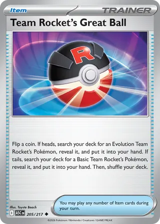 Team Rocket's Great Ball - Ascended Heroes (Uncommon) [ASC-205] English / Near Mint / Normal