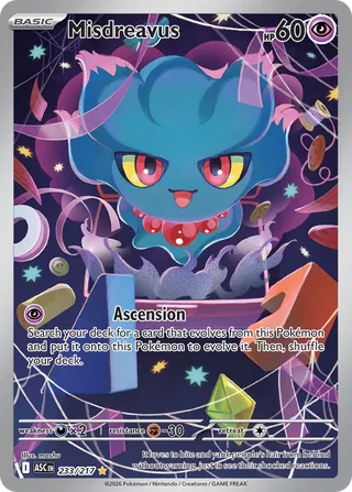 Misdreavus - Ascended Heroes (Illustration Rare) [ASC-233] English / Near Mint / Normal